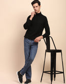 Camla Barcelona High Neck Solid Black Sweater