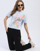 Madame Graphic Print Light Sky Regular T-Shirt