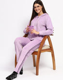 mSECRET Printed Zipped Top and Bottom Lavender Night Suit