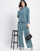 Madame Geometric Print Blue Coord Set