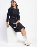 Madame Belted A Line Denim Dress