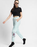 Msecert Disney Print Sky Blue Jogger Track Pants