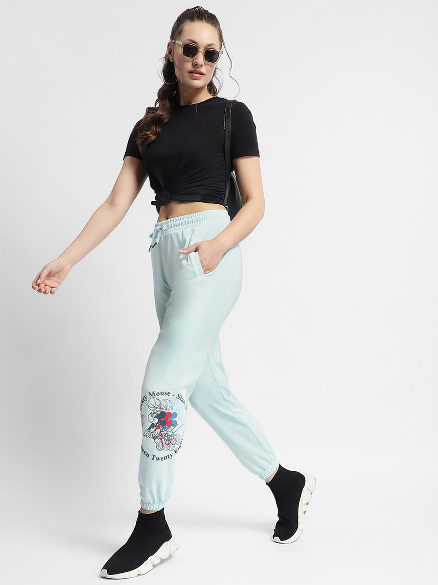 Msecert Disney Print Sky Blue Jogger Track Pants