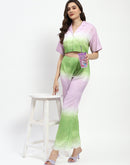 Madame Ombre Effect Green And Lavender Co-Ord Set