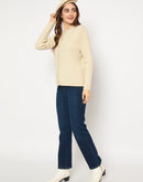 Madame Cable Knit Button Down Beige Cardigan