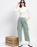 Madame Wide Legged Functional Green Cargo Pants