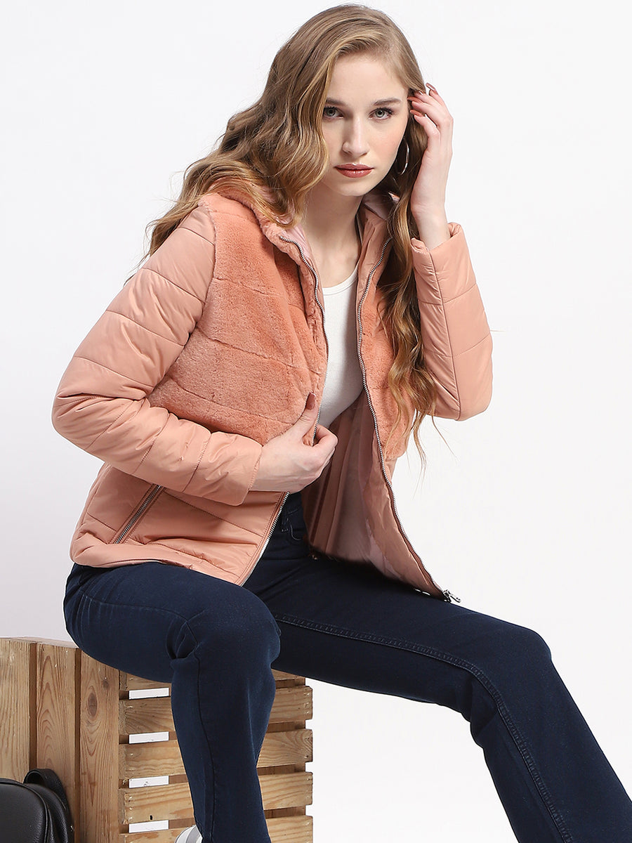 Madame Dual-Textured Rust Puffer Jacket