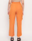 Madame Orange Zipped Cargo Pants