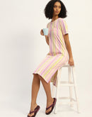 mSECRET Striped Pink Cotton Night Dress