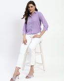 Madame Solid Purple Regular Shirt