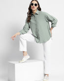 Madame Dusty Green Regular Full Sleeve Shirt