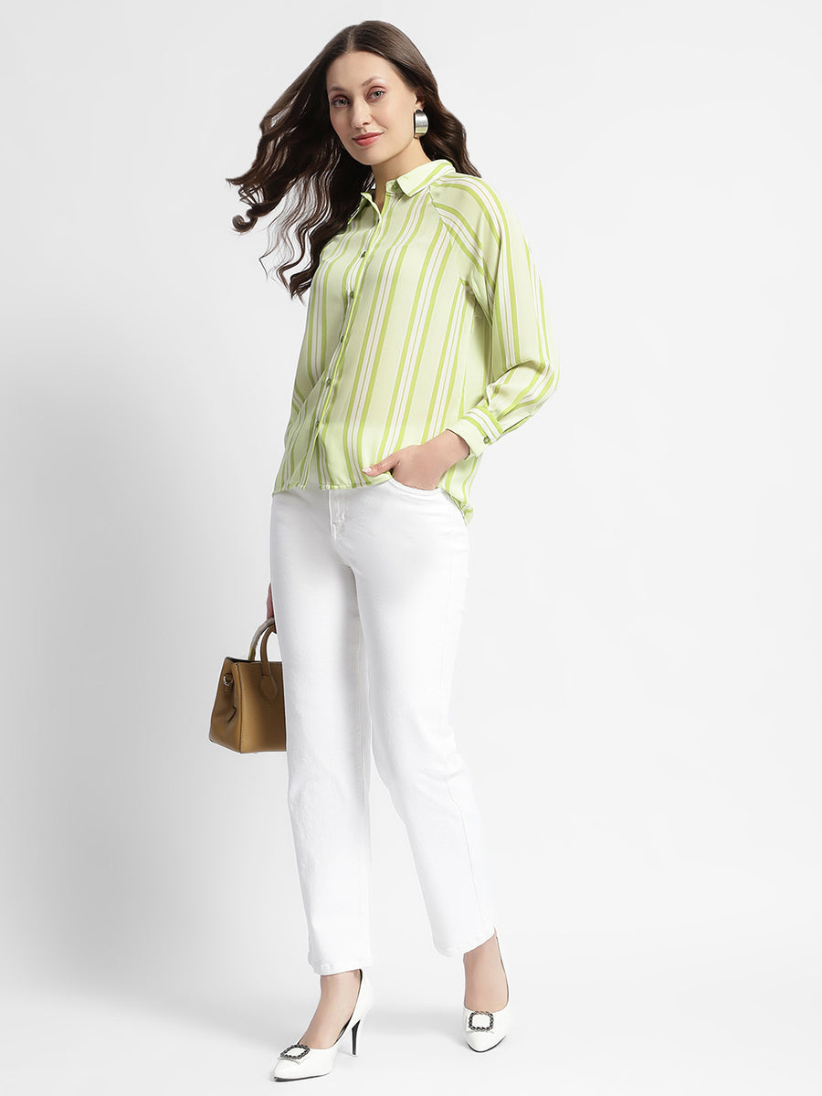 Madame Lime Green Stripe Shirt