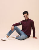 Camla Barcelona Zipped Mock Neck Purple Sweater