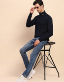 Camla Barcelona Cable Knit Turtleneck Navy Sweater