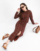 Madame Rust Plaid Skirt and Sweater Co-ord Set