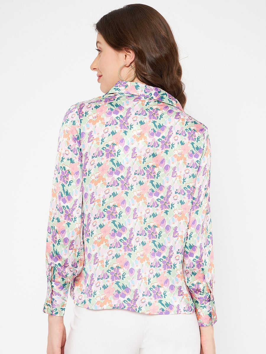 Madame Purple Printed Shirts