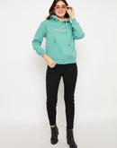 Madame Branding Print And Handwork Seafoam Hooded Sweatshirt