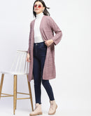 Madame Sheer Open Front Long Pink Shrug