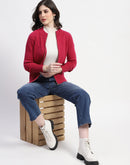 Madame Knit Fuschia Mock Neck Sweater