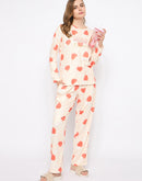 mSECRET Printed Top and Bottoms Orange Nightsuit