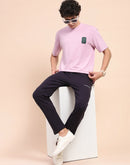 Camla Barcelona Solid Lilac Crew Neck T-Shirt