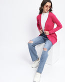 Madame Full Sleeve Button Down Pink Cardigan