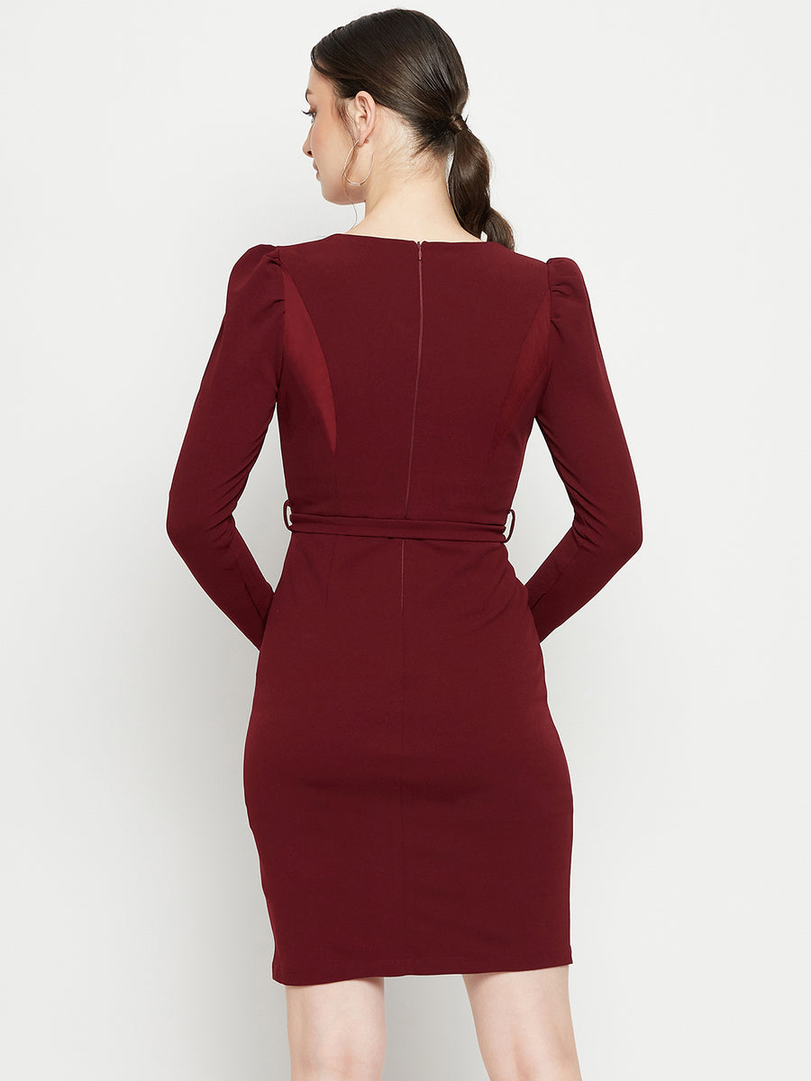 Knee Length Sexy Elegant Bodycon Red Bandage Dress – ETERNA