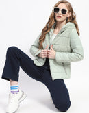 Madame Dual-Textured Mint Puffer Jacket