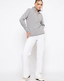 Madame Polar Fleece Half-Zipper Grey Sweatshirt