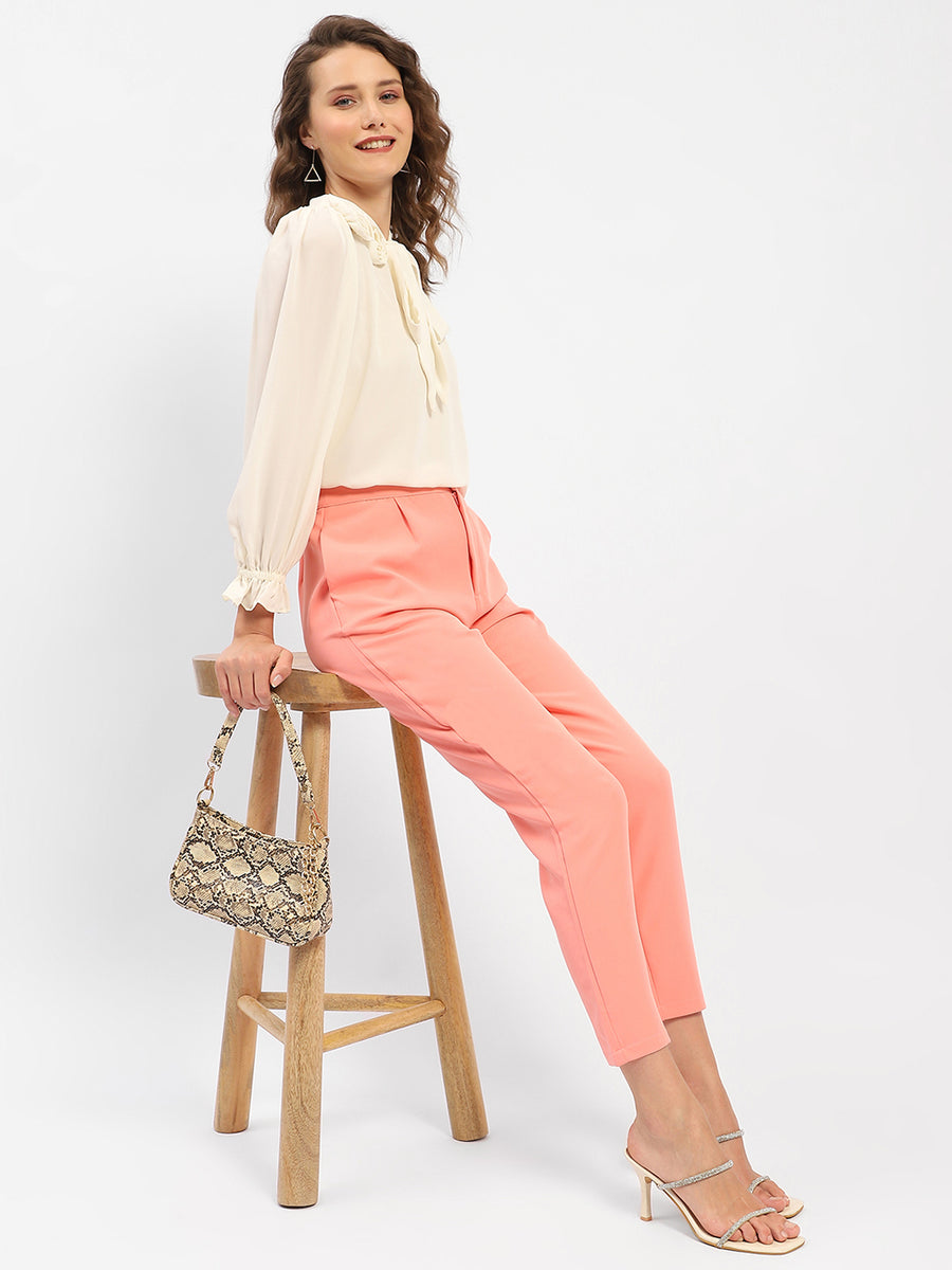 Madame Salmon Solid Regular Trousers