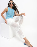 Madame Cotton Crochet Off- White Wide Legged Trousers