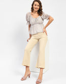 Madame Flared Fit Beige Jeans