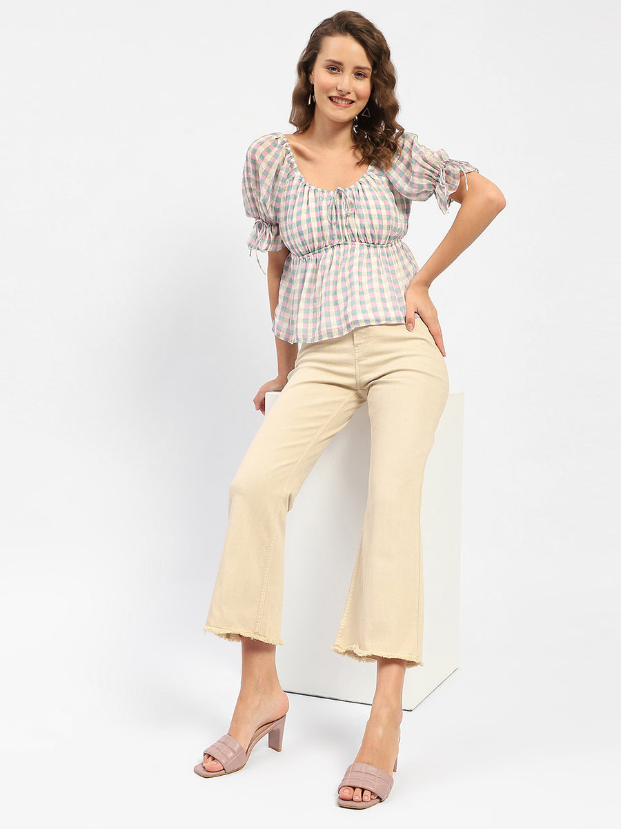 Madame Flared Fit Beige Jeans