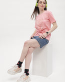 Madame Logo Print Pink Regular T-Shirt