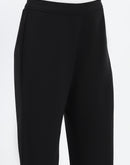 Madame Wide Legged Solid Black Trousers