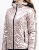 Madame Cuff Sleeve Rose Gold Zipped Quilted Puffer Jacket