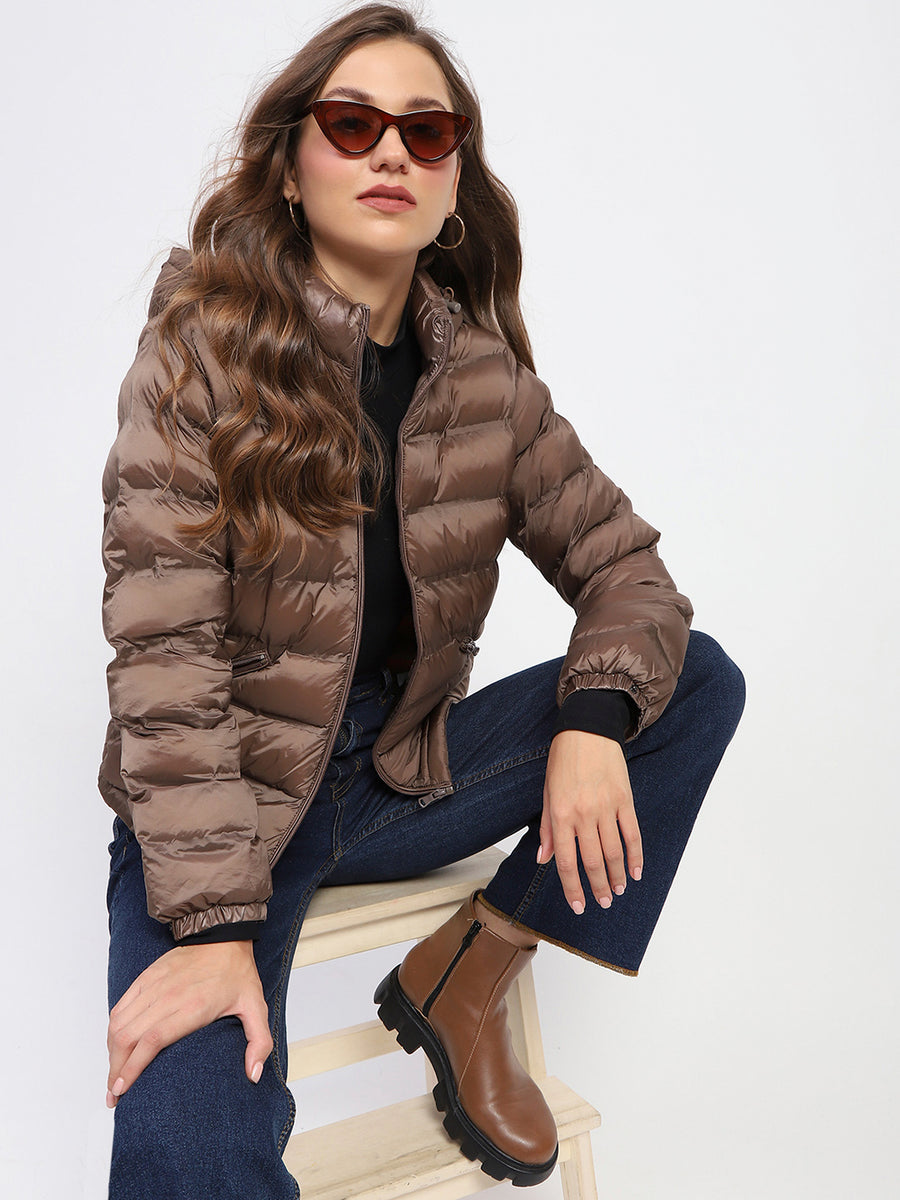 Madame Quilted Brown Puffer Jacket