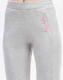 mSECRET Embossed Pleated Cotton Grey Track Bottoms