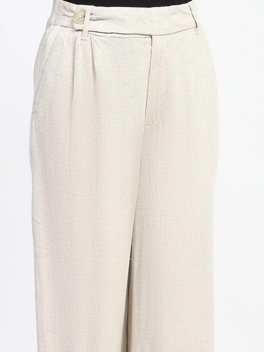 Madame Gurkha Beige Flared Trousers