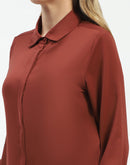 Madame Rust Button-Up Shirt with Classic Collar