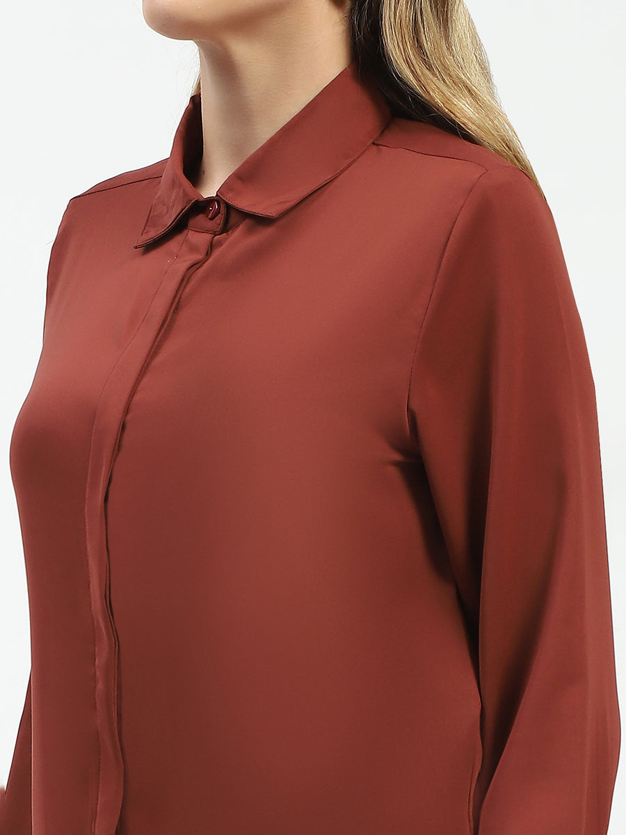 Madame Rust Button-Up Shirt with Classic Collar