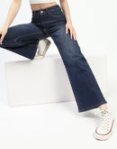 Madame Blue Wide-Leg Cotton Jeans