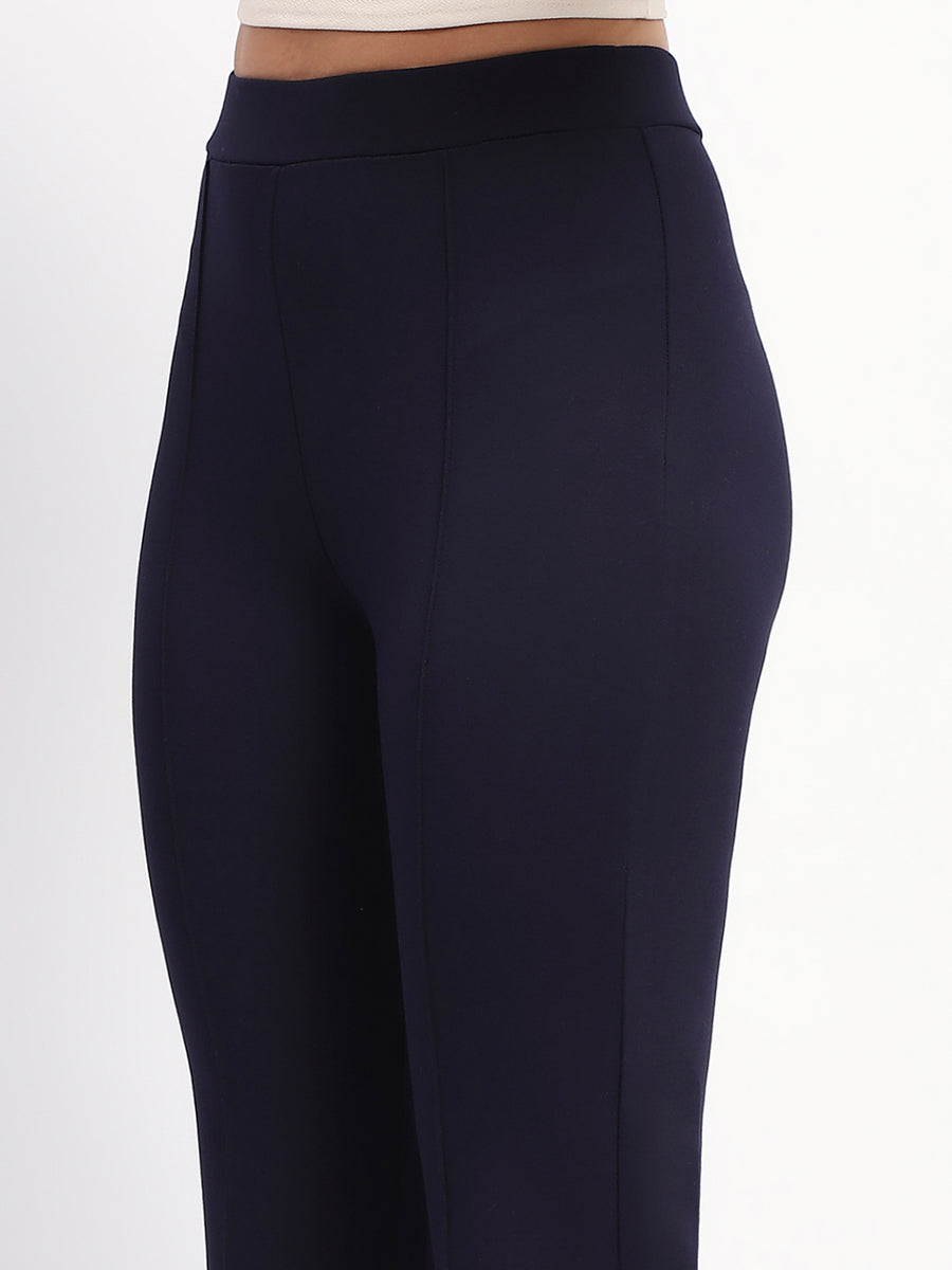 Madame Navy Wide-Leg Formal Trousers