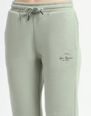 Madame Graphic Detailed Mint Cotton Blend Track Bottoms