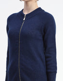 Madame Blue Full-Zip Knit Sweater