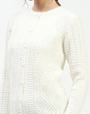 Madame White Buttoned Cardigan