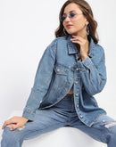 Madame Blue Button Down Denim Jacket