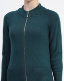 Madame Green Full-Zip Knit Sweater