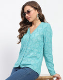 Madame V-Neck Sky Blue Cardigan