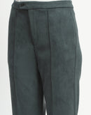 Madame Solid Green Pleated Gurkha Trousers